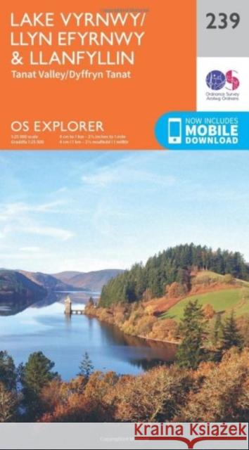 Lake Vyrnwy and Llanfyllin, Tanat Valley Ordnance Survey 9780319244326 Ordnance Survey - książka