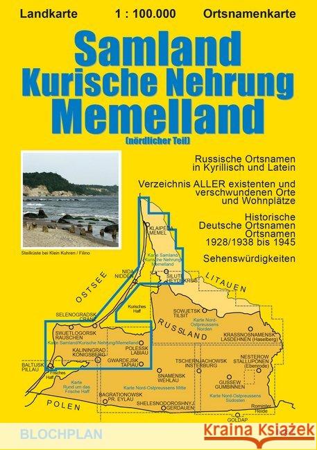 Landkarte Samland/Kurische Nehrung/Memelland : Memelland (nördlicher Teil) Bloch, Dirk 9783982024363 Blochplan - książka