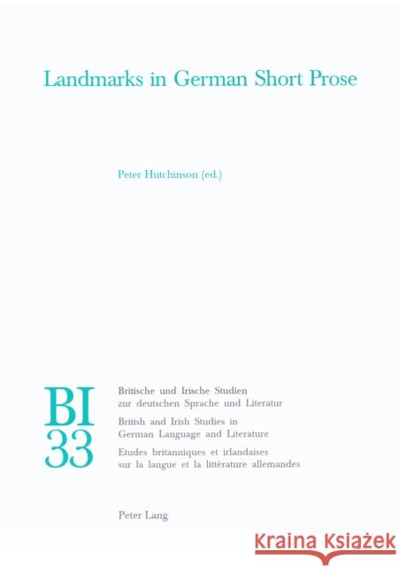 Landmarks in German Short Prose  9783039100033 Verlag Peter Lang - książka