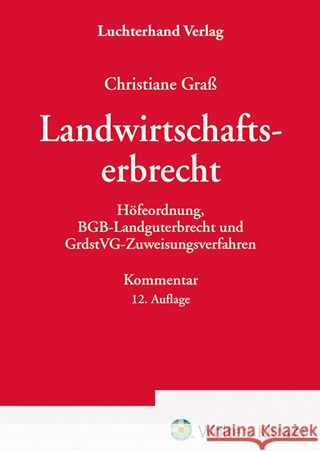 Landwirtschaftserbrecht Graß, Christiane 9783472098157 Luchterhand - książka