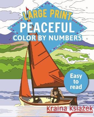 Large Print Peaceful Color by Numbers: Easy to Read Woodroffe, David 9781398820814 Sirius Entertainment - książka