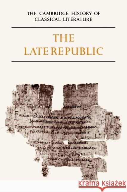 Late Republic: Volume 2 Kenney, E. J. 9780521273749 Cambridge University Press - książka