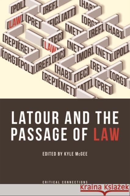 Latour and the Passage of Law Kyle McGee 9780748697915 Edinburgh University Press - książka