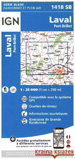 Laval / Port-Brillet: 2016  9782758535423 Institut Geographique National - książka
