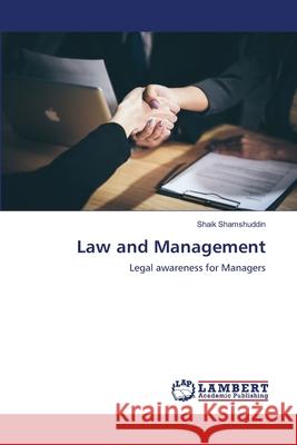 Law and Management Shaik Shamshuddin 9786203200089 LAP Lambert Academic Publishing - książka