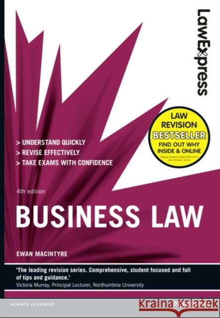 Law Express: Business Law Ewan MacIntyre 9781292012902 Pearson Education Limited - książka