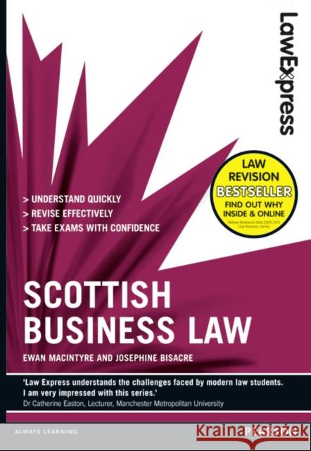 Law Express: Scottish Business Law (Revision guide) Ewan MacIntyre 9781408296028 Pearson Education Limited - książka