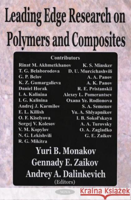 Leading Edge Research on Polymers & Composites Yuri B Manakov 9781590339756 Nova Science Publishers Inc - książka