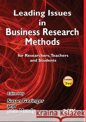 Leading Issues in Business Research Methods Volume 2 Susan Geringer John Mendy 9781910810378 Acpil - książka