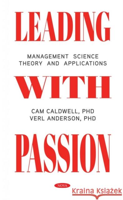 Leading with Passion Verl Anderson 9781685070076 Nova Science Publishers Inc - książka