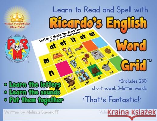 Learn to Read and Spell with Ricardo's English Word Grid(TM): Volume 1 Reference Book Melissa Savonoff 9780648809319 Publicious Pty Ltd - książka