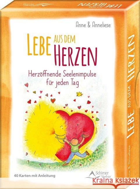 Lebe aus dem Herzen, 40 Karten mit Anleitung : Herzöffnende Seelenimpulse für jeden Tag Riemer, Melanie 9783843491280 Schirner - książka