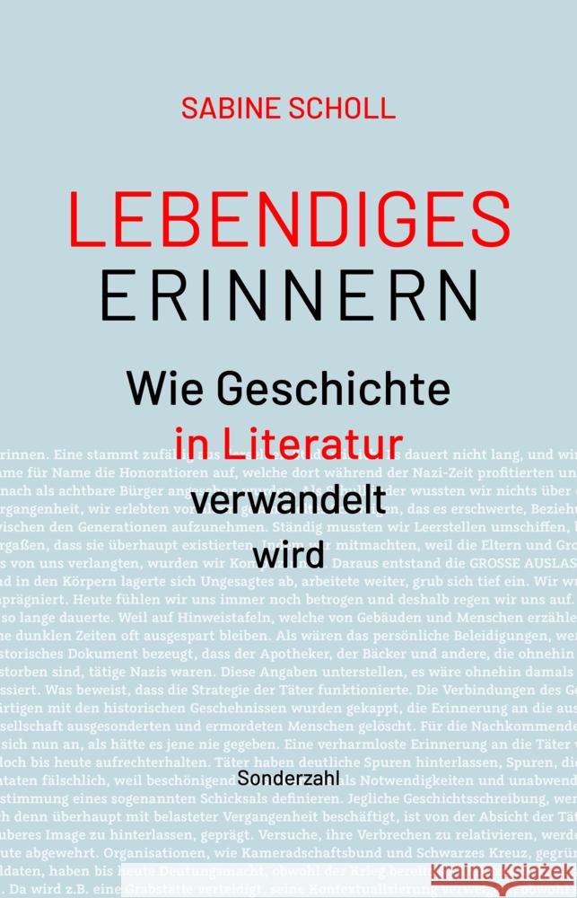 Lebendiges Erinnern Scholl, Sabine 9783854495901 Sonderzahl - książka