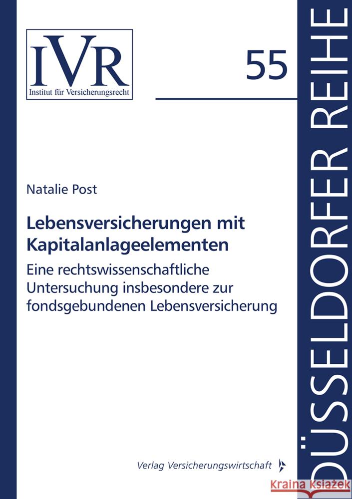 Lebensversicherungen mit Kapitalanlageelementen Post, Natalie 9783963295126 VVW GmbH - książka