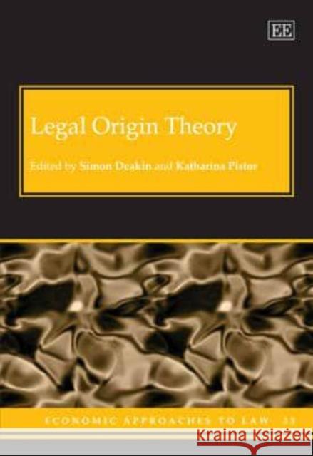 Legal Origin Theory Simon Deakin Katharina Pistor  9780857939098 Edward Elgar Publishing Ltd - książka