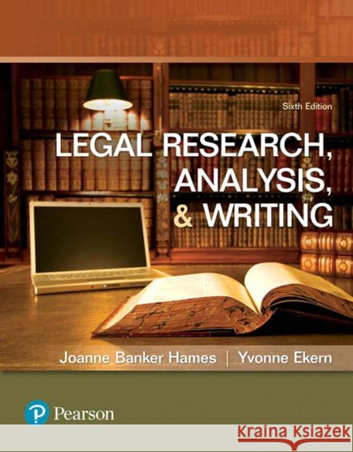 Legal Research, Analysis, and Writing Yvonne (DeAnza Community College, Cupertino, California) Ekern 9780134559841 Pearson Education (US) - książka