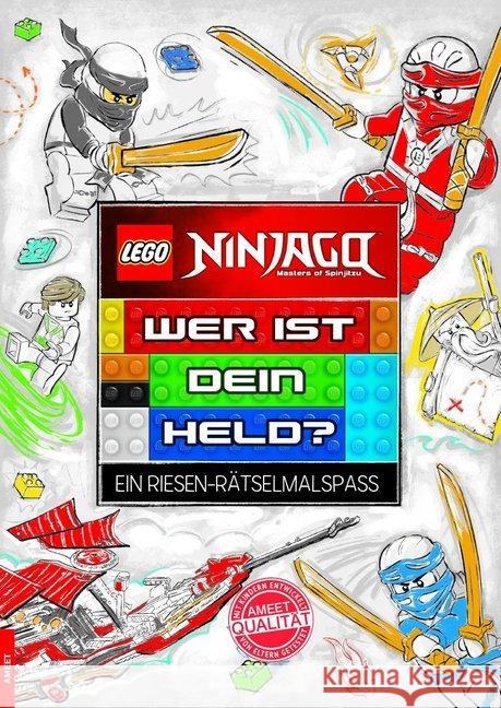 LEGO Ninjago - Wer ist dein Held? : Ein Riesen-Rätselmalspaß  9783946097693 Ameet - książka