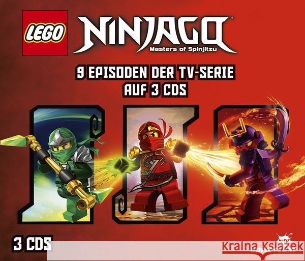 LEGO Ninjago Hörspielbox. Tl.3, 3 Audio-CD : 9 Episoden der TV-Serie  0889854410223 LEONINE Distribution - książka