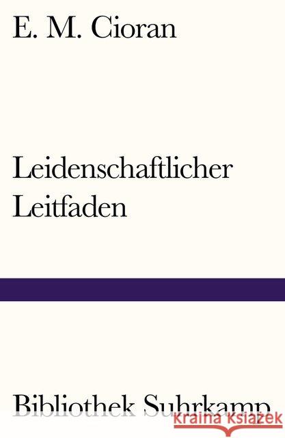 Leidenschaftlicher Leitfaden Cioran, E. M. 9783518240274 Suhrkamp - książka