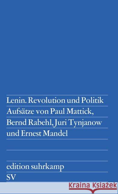 Lenin. Revolution und Politik  9783518103838 Suhrkamp - książka