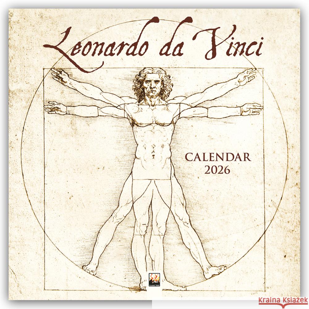 Leonardo da Vinci Wall Calendar 2026 (Art Calendar) Flame Tree Studio 9781835623343 Flame Tree Publishing - książka
