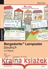 Lernposter Deutsch 3./4.Klasse, 6 Poster für den Klassenraum Kraft, Ellen 9783834430489 Persen im AAP Lehrerfachverlag - książka