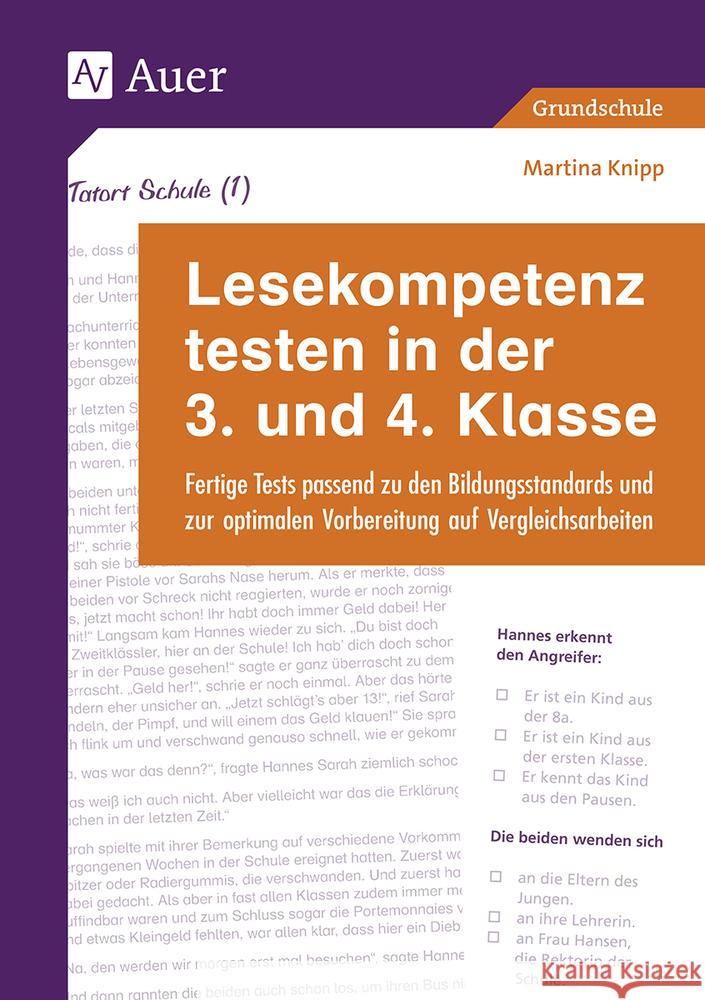 Lesekompetenz testen in der 3. und 4. Klasse Knipp, Martina 9783403085232 Auer Verlag in der AAP Lehrerwelt GmbH - książka