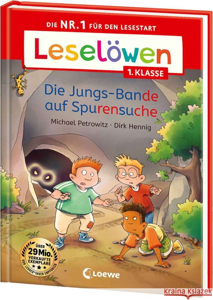 Leselöwen 1. Klasse - Die Jungs-Bande auf Spurensuche Petrowitz, Michael 9783743218222 Loewe Verlag - książka