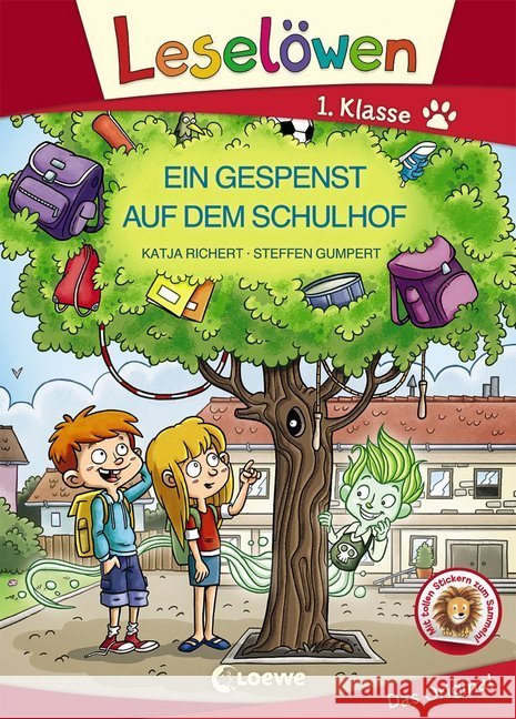 Leselöwen 1. Klasse - Ein Gespenst auf dem Schulhof, Großbuchstabenausgabe : Mit tollen Stickern zum Sammeln! Richert, Katja 9783743204850 Loewe Verlag - książka