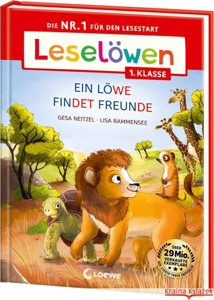 Leselöwen 1. Klasse - Ein Löwe findet Freunde (Großbuchstabenausgabe) Neitzel, Gesa 9783743220775 Loewe - książka