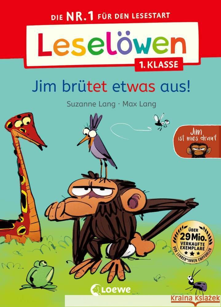 Leselöwen 1. Klasse - Jim ist mies drauf - Jim brütet etwas aus! Lang, Suzanne 9783743217256 Loewe - książka