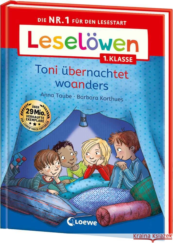 Leselöwen 1. Klasse - Toni übernachtet woanders Taube, Anna 9783743217898 Loewe - książka