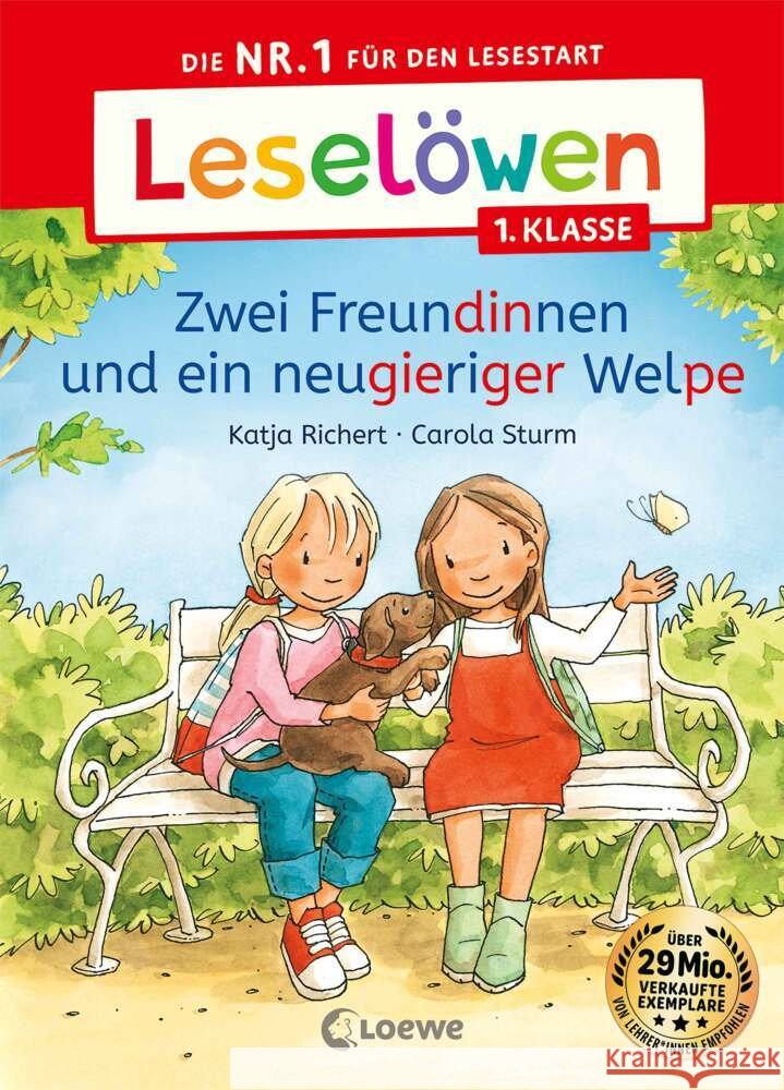 Leselöwen 1. Klasse - Zwei Freundinnen und ein neugieriger Welpe Richert, Katja 9783743216310 Loewe - książka