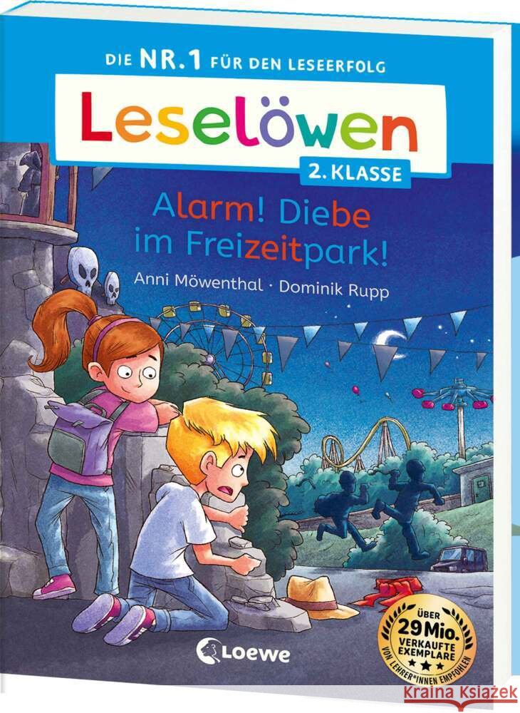 Leselöwen 2. Klasse - Alarm! Diebe im Freizeitpark! Möwenthal, Anni 9783743224650 Loewe - książka