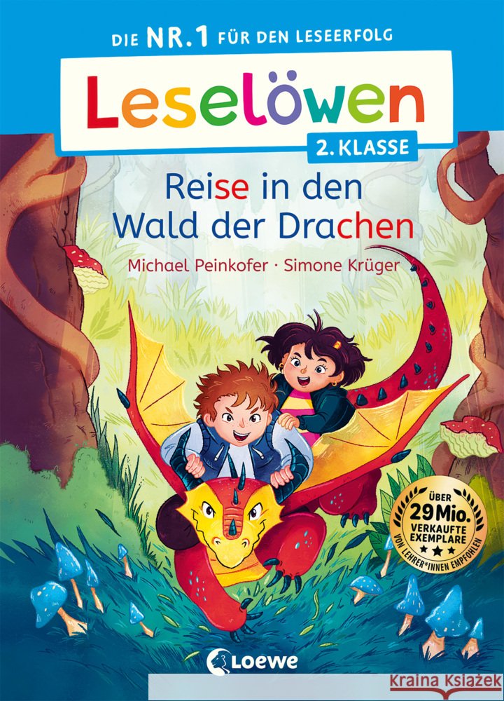 Leselöwen 2. Klasse - Reise in den Wald der Drachen Peinkofer, Michael 9783743215184 Loewe - książka