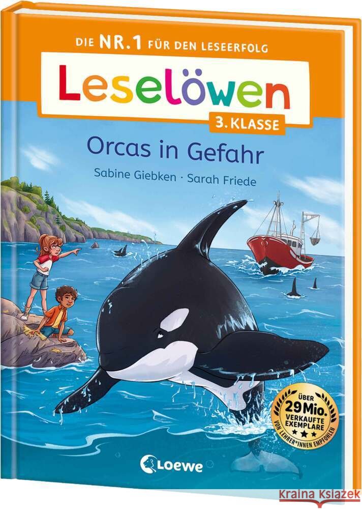 Leselöwen 3. Klasse - Orcas in Gefahr Giebken, Sabine 9783743220270 Loewe Verlag - książka