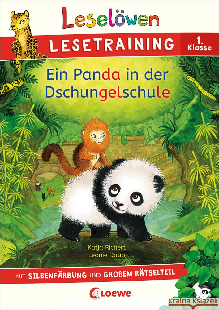 Leselöwen Lesetraining 1. Klasse - Ein Panda in der Dschungelschule Richert, Katja 9783743210592 Loewe - książka