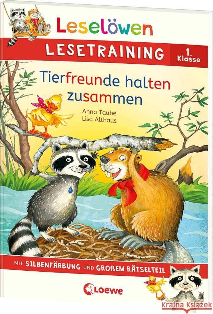Leselöwen Lesetraining 1. Klasse - Tierfreunde halten zusammen Taube, Anna 9783743221864 Loewe - książka