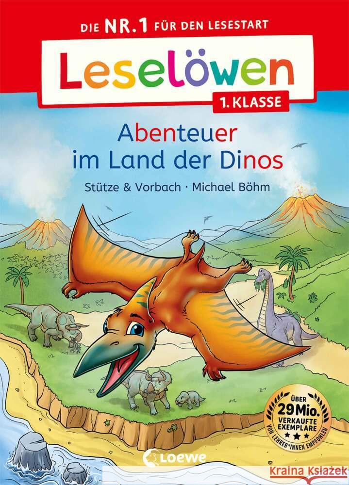 Leselöwen 1. Klasse - Abenteuer im Land der Dinos Stütze & Vorbach 9783743216327 Loewe - książka