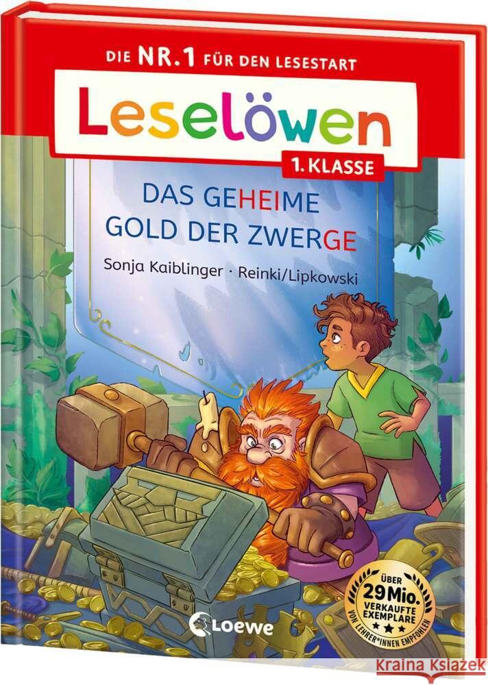 Leselöwen 1. Klasse - Das geheime Gold der Zwerge (Großbuchstabenausgabe) Kaiblinger, Sonja 9783743219755 Loewe - książka