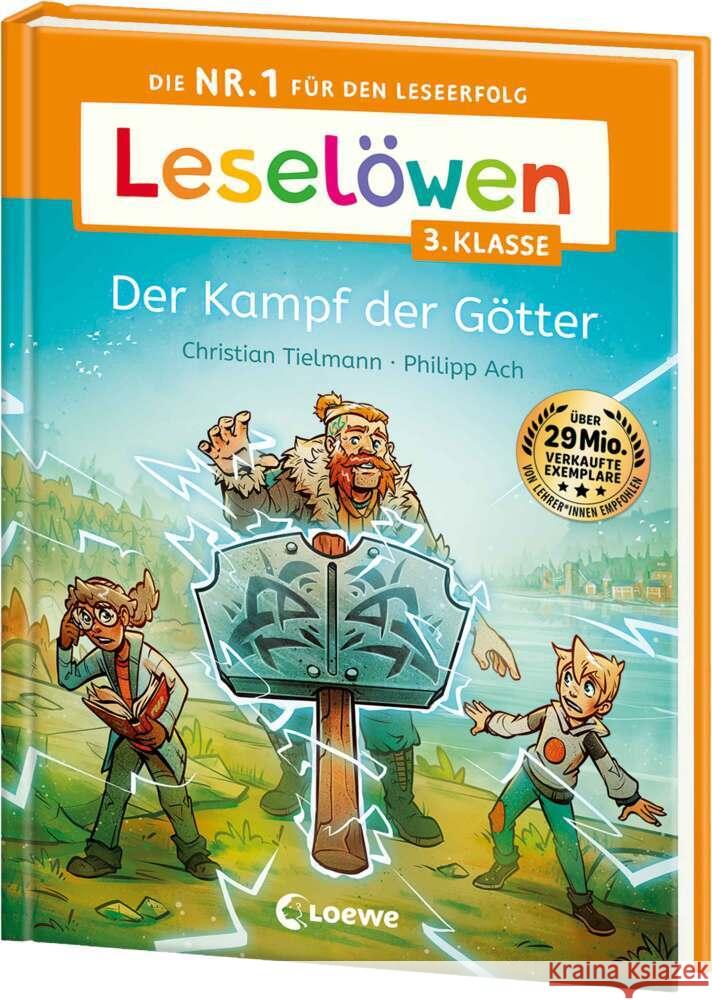 Leselöwen 3. Klasse - Der Kampf der Götter Tielmann, Christian 9783743217874 Loewe - książka