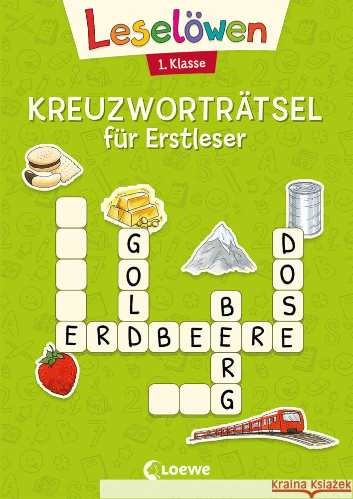 Leselöwen Kreuzworträtsel für Erstleser - 1. Klasse (Hellgrün)  9783743211193 Loewe - książka