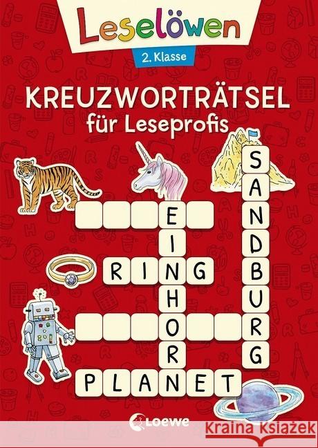 Leselöwen Kreuzworträtsel für Erstleser - 2. Klasse (Rot)  9783743201897 Loewe Verlag - książka