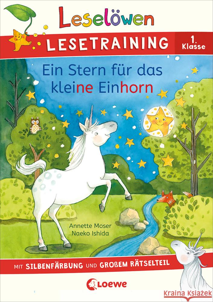 Leselöwen Lesetraining 1. Klasse - Ein Stern für das kleine Einhorn Moser, Annette 9783743214316 Loewe - książka