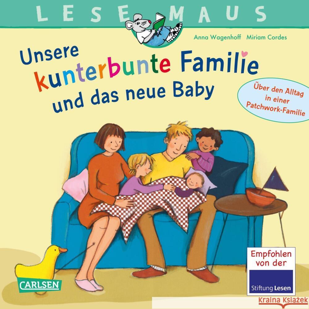 LESEMAUS 173: Unsere kunterbunte Familie und das neue Baby Wagenhoff, Anna 9783551081735 Carlsen - książka