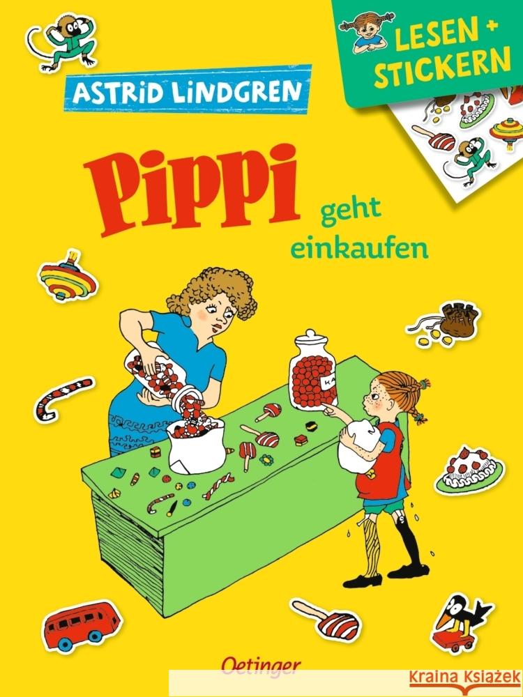 Lesen + Stickern. Pippi geht einkaufen Lindgren, Astrid 9783751201025 Verlag Friedrich Oetinger GmbH - książka