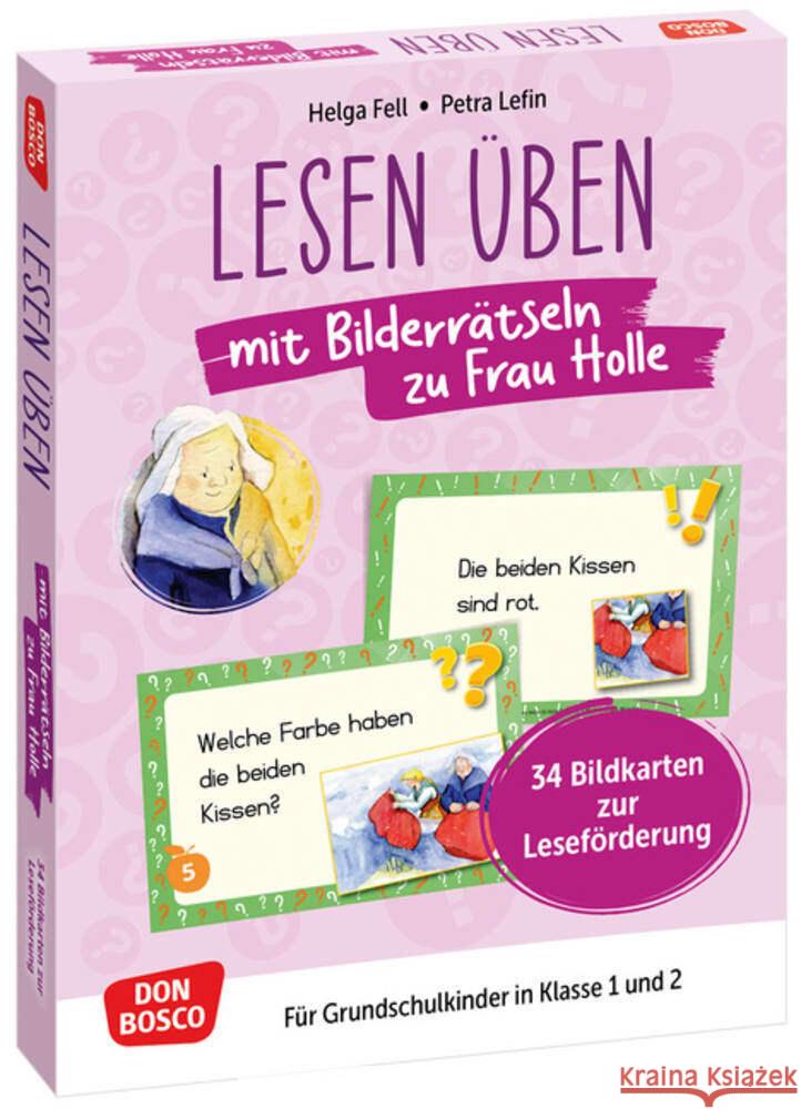 Lesen üben mit Bilderrätseln: Frau Holle. 34 Bildkarten zur Leseförderung Fell, Helga 4260694922552 Don Bosco Medien - książka