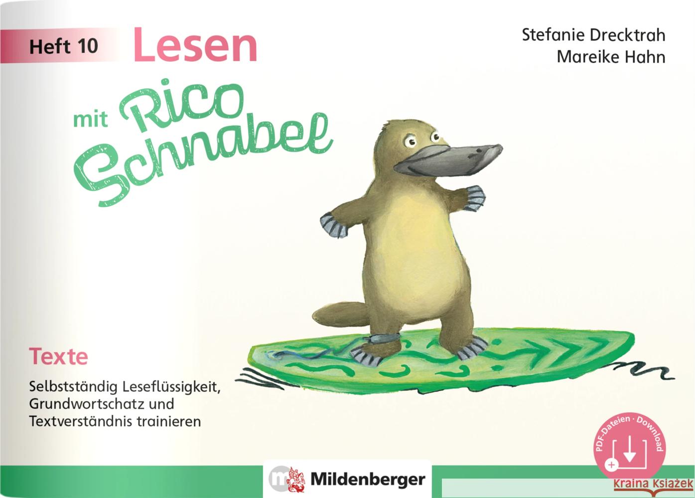 Lesen mit Rico Schnabel, Heft 10: Texte Drecktrah, Stefanie, Hahn, Mareike 9783619220533 Mildenberger - książka