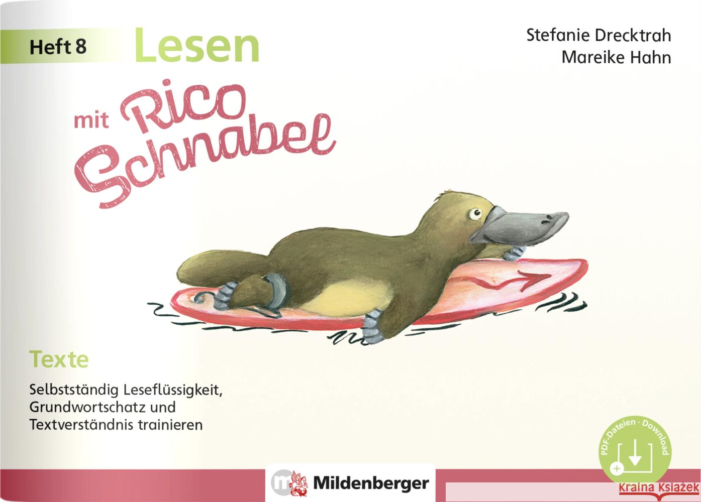 Lesen mit Rico Schnabel, Heft 8: Texte Drecktrah, Stefanie, Hahn, Mareike 9783619220519 Mildenberger - książka