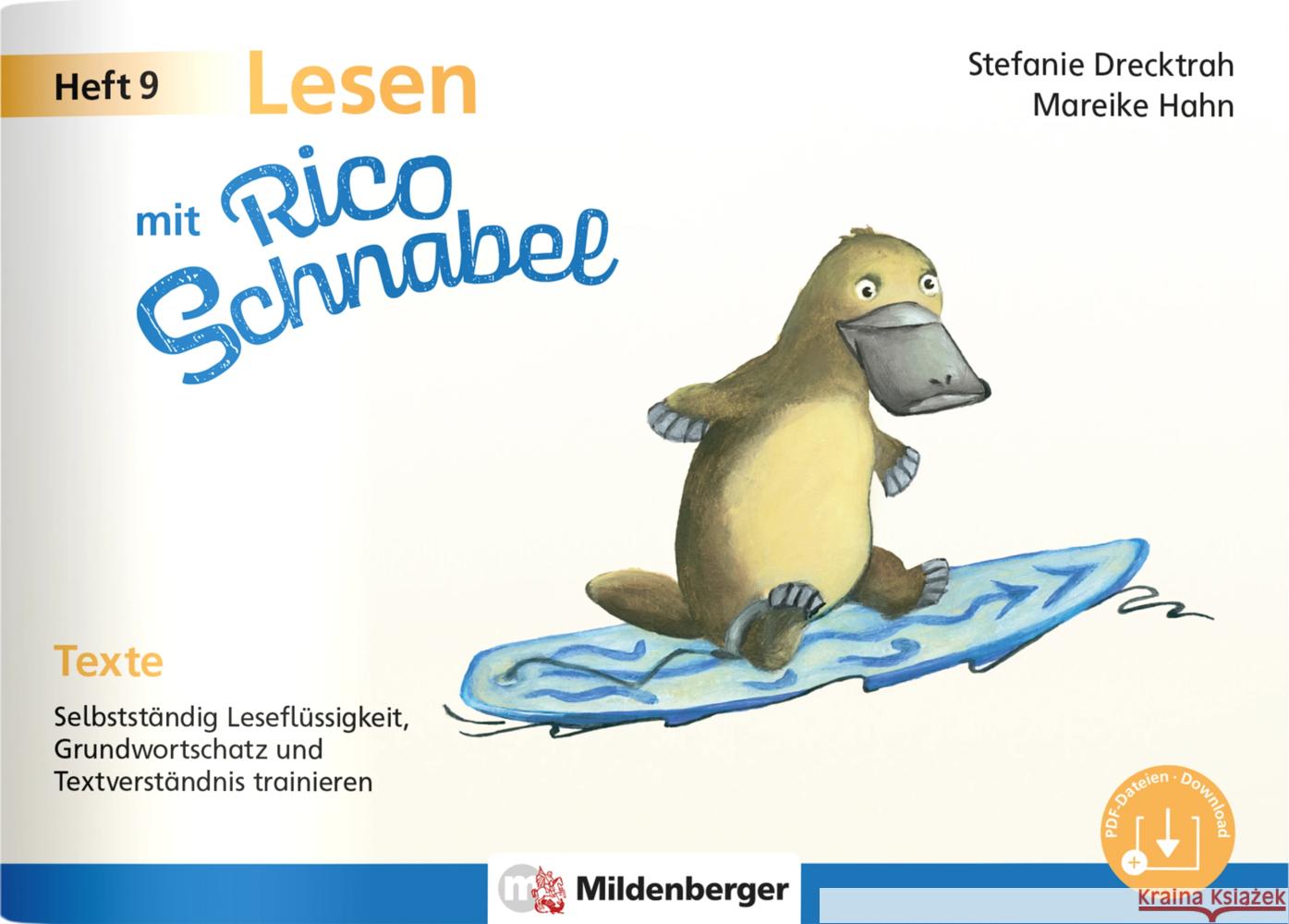 Lesen mit Rico Schnabel, Heft 9: Texte Drecktrah, Stefanie, Hahn, Mareike 9783619220526 Mildenberger - książka